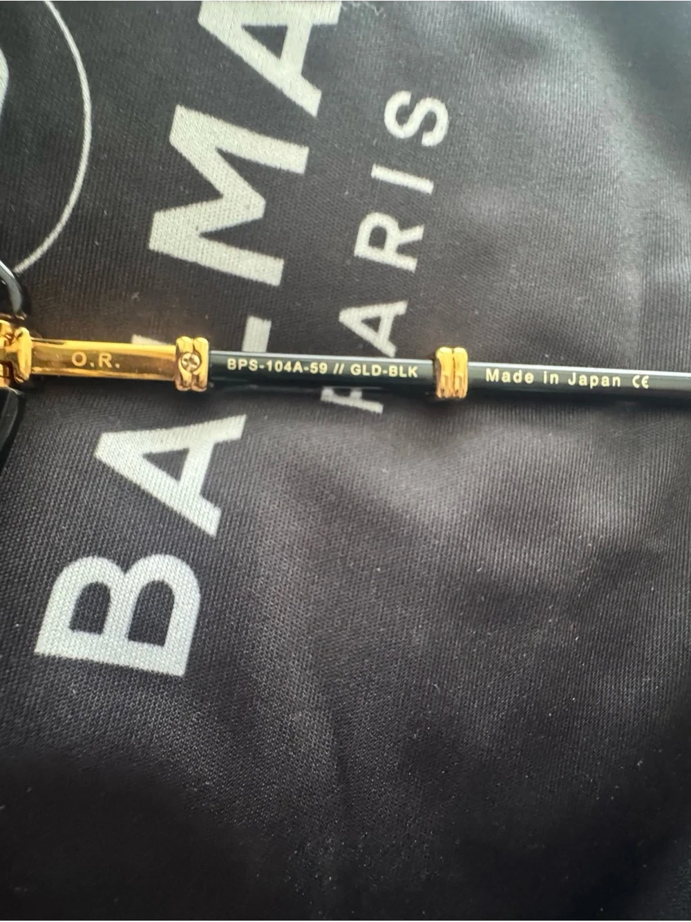 Balmain Men’s Black and Gold Sunglasses with Signature Accents